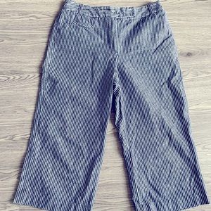 Sandro Railroad Stripe Wide Leg Capri